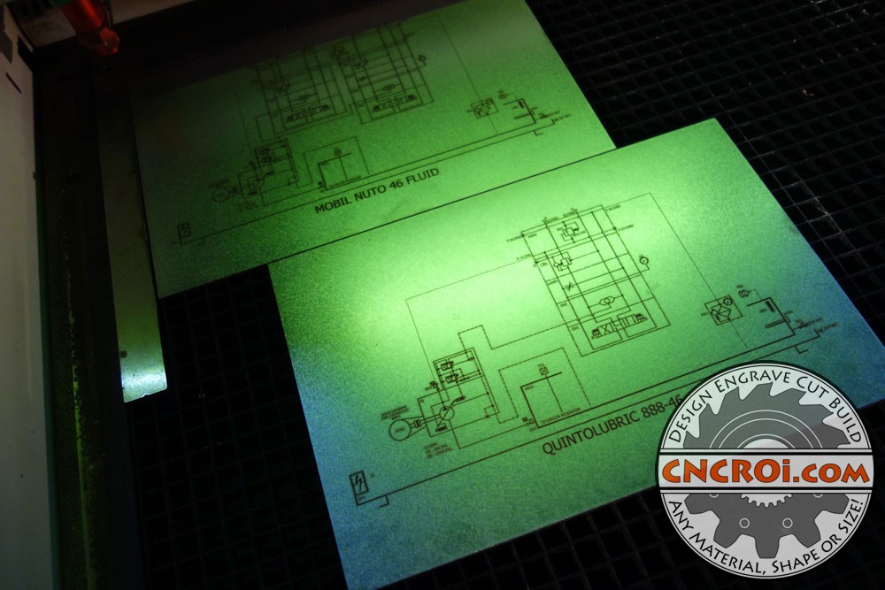 Steel Machine Equipment Plates: Plasma Cut, Fiber Etched