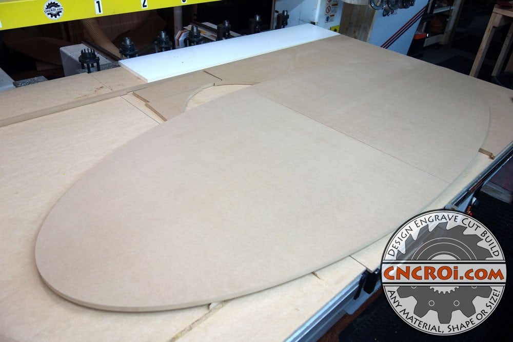 Large Custom Oval: CNC Routering 5/8" MDF