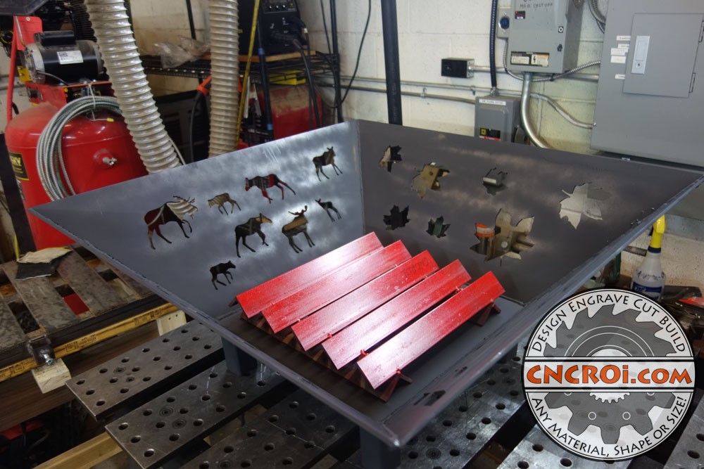 Custom Metal Firepit: FCAW & SMAW Plasma Cut 3/16" Hot Rolled Mild Steel
