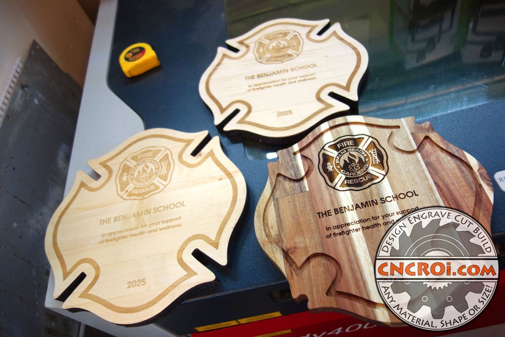 Small Custom Fire Rescue Marshal Plaque: Poplar (Part 2 of 3)