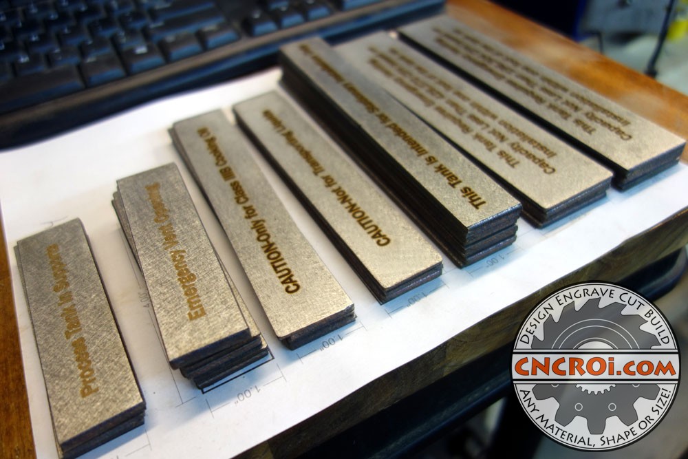 304SS Heavy-Duty Machine Tags: Custom 12 ga Plasma Cut and Fiber Laser Etched
