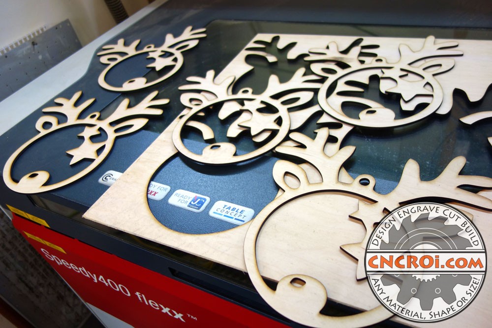 Custom Holiday Ornaments CNC Laser Cutting 1/4" Plywood