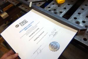 Custom Metal Picture Frame: Welding Diploma Display